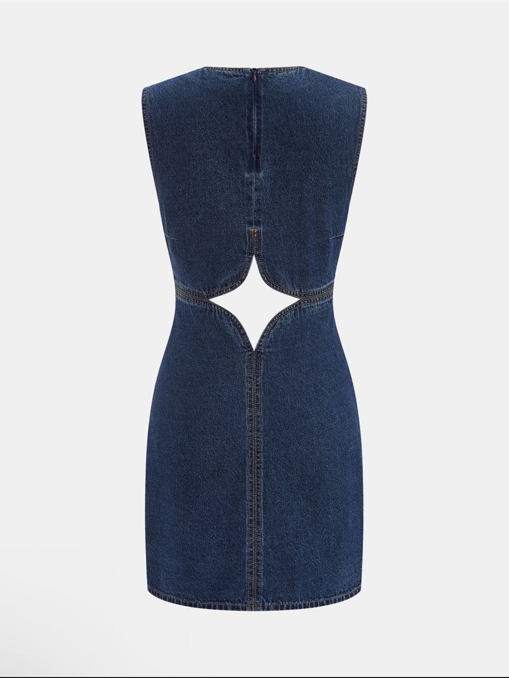 Denim Cutout Mini Dress - Blue